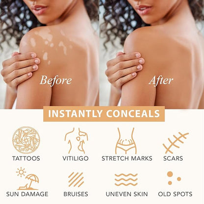 Leg Makeup Waterproof No Transfer,Flawless Looking Leg and Body Scar Cover up Makeup, Easy Application for All Skin Tones. (2# Medium Golw)