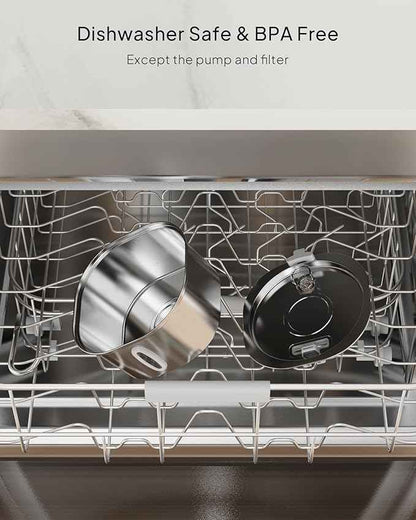PEKTACO Stainless Steel Cat Water Fountain, 3.2L/108oz Cat Water Dispenser with Quiet Water Pump and Water-Level Window, Dishwasher Safe Pet Drinking Fountain for Cats with 3 Filters + 3 Sponges
