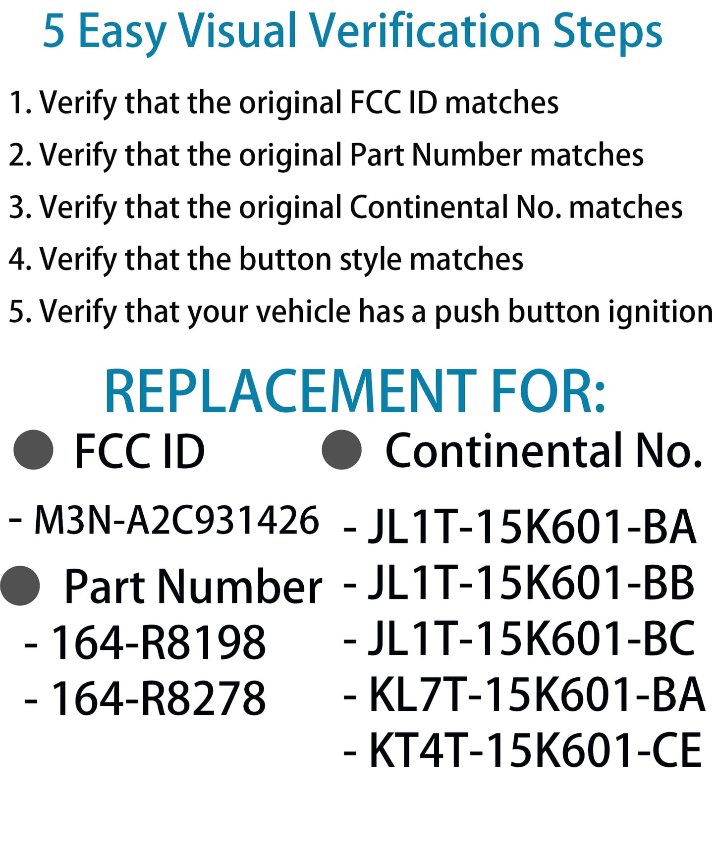 Smart Key For Ford Suv, Alliskeys Proximity Remote Control Key Fob Replacement For Ford Suv 2018-2020, Lincoln Corsair Nautilus