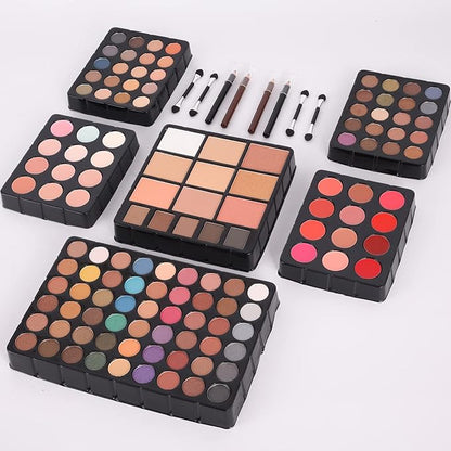 132 Color All- In- One Makeup For Women Full Kit,Professional Makeup Kit,Makeup Gift Set for Women,Girls&Teens,Include eyeshadow/lipstick/concealer/Lip Gloss/Eyeliner/Mascara（006N2-Silver）