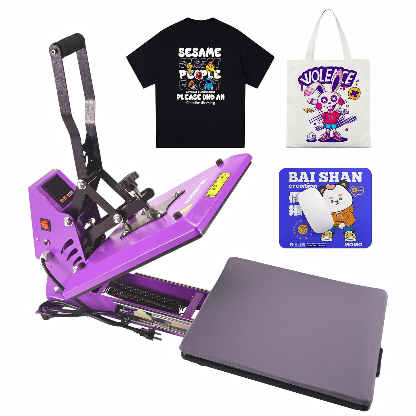BetterSub Heat Press Machine 15x15 Inch, Digital Slide Out Drawer Heat Press for T-Shirts, 1000W Heat Press Machine for DTF, Sublimation, HTV Transfers, with LCD Control Panel & Pressure Adjustment