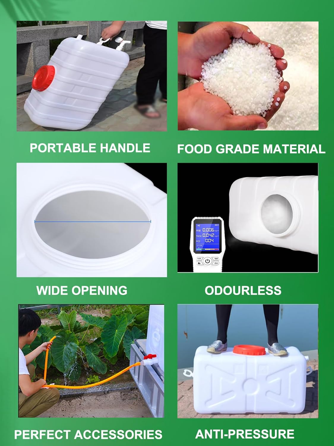 Large Capacity Water Tank with Spigot for Camping Plastic Water Storage Tank Water Container for Emergency Storage Household Outdoor Camping RV Self-Driving Tour(Size:110L/30gallon)