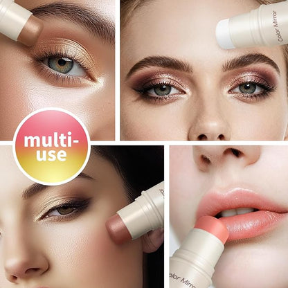 Multi-Use Makeup Stick - Blush, Lipstick, Eyeshadow & Highlighter For All Skin, Buildable Color, Long-Lasting, Lightweight, Natural Soft Finish(63 White Matte), 0.158 oz