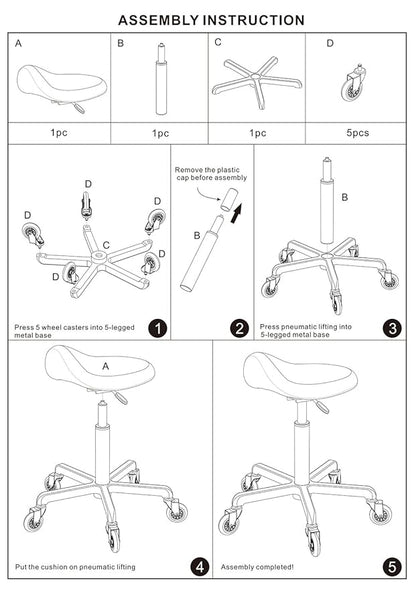 Professional Saddle Stool with Wheels Ergonomic Swivel Height Adjustable for Clinic Dentist Beauty Salon Tattoo Office (Camel)