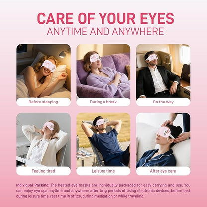 Ditoi Steam Eye Mask, Heated Eye Mask for Sleep,Warm Compress with Hyaluronic Acid,Moist Heat for Dry Eye Relief,Spa,Stye Eye Treatment,Travel Essentials & Relaxation Gifts,Rose 20 Packs