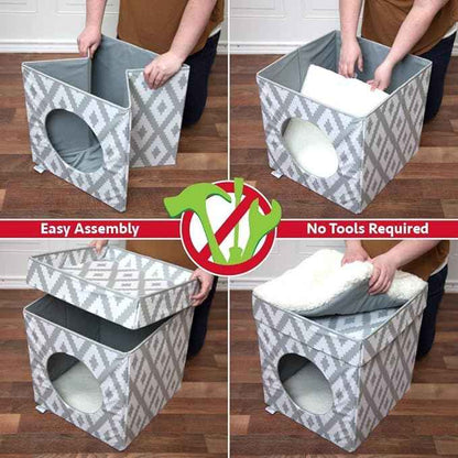 Kitty City Indoor Cat Cube Furniture, White Cube