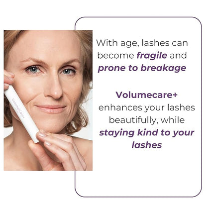 Rumi Cosmetiques VolumeCare+ Mascara For Older Women - Extreme Length and Volume 2-in-1 Formula - No Clumps, Long-Wearing, Hypoallergenic Mascara For Sensitive Eyes (Dark Brown)