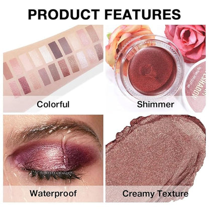 Single Cream Eye Shadow,Cocoa Shimmer Glitter Natural Nude Monochrome Eyeshadow Palette,Waterproof,Long Lasting Naturing-Looking,Vegan & Cruelty-Free,21