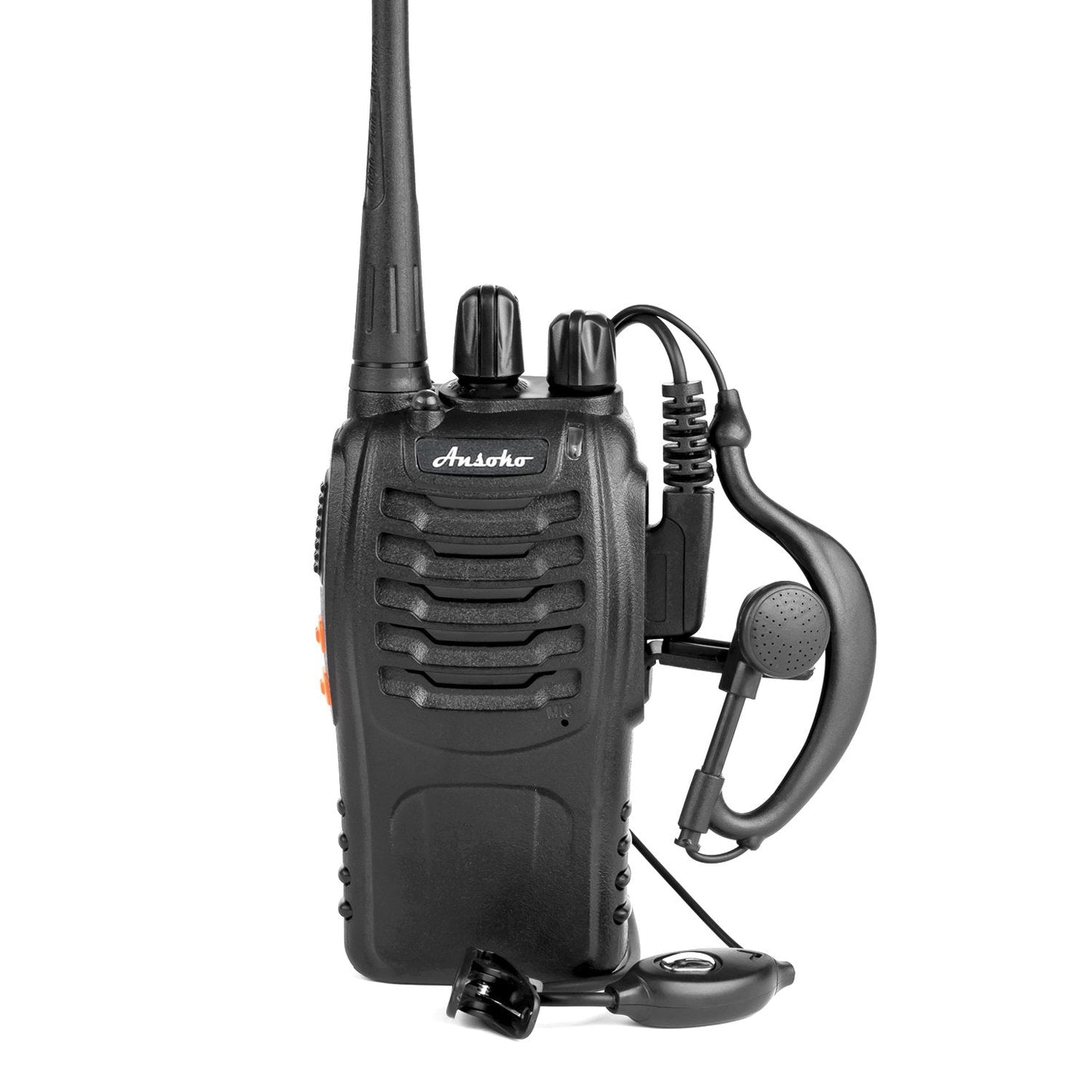 Ansoko Walkie Talkies Rechargeable Long Range Two Way Radios 16 Channel With Earpiece (2 Pack)