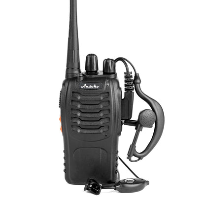 Ansoko Walkie Talkies Rechargeable Long Range Two Way Radios 16 Channel With Earpiece (2 Pack)