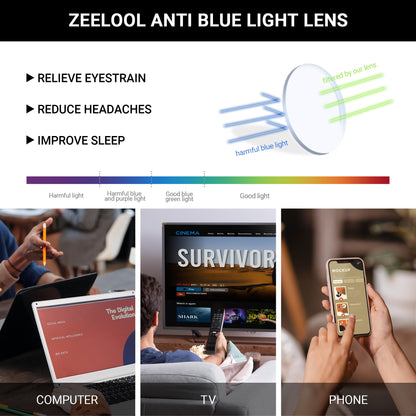 Zeelool Women S Metal Browline Cat Eye Blue Light Blocking Glasses Sydney Fm0125-01 Black