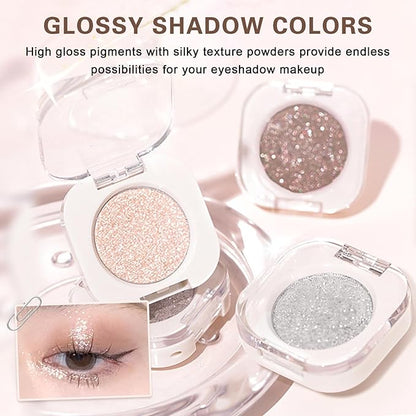 Shimmer Eyeshadow,Single Eye Shadow for Older Women,Blushing Lizard Eyeshadow Makeup,Lightweight Blendable Formula,Sombras de Ojos Profesional (10 Cowboy)