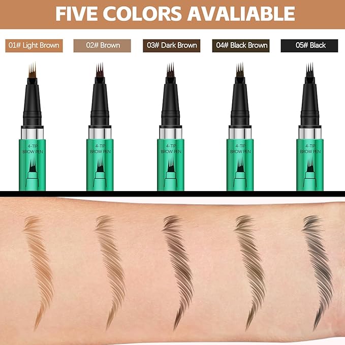 Microblading Eyebrow Pen，Waterproof Brow Pen Micro 4 Point,Eyebrow Makeup Pencil for Women to Effortlessly Create Hair Like Natural Brows，Long Lasting & Smudge-proof