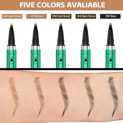 Microblading Eyebrow Pen，Waterproof Brow Pen Micro 4 Point,Eyebrow Makeup Pencil for Women to Effortlessly Create Hair Like Natural Brows，Long Lasting & Smudge-proof
