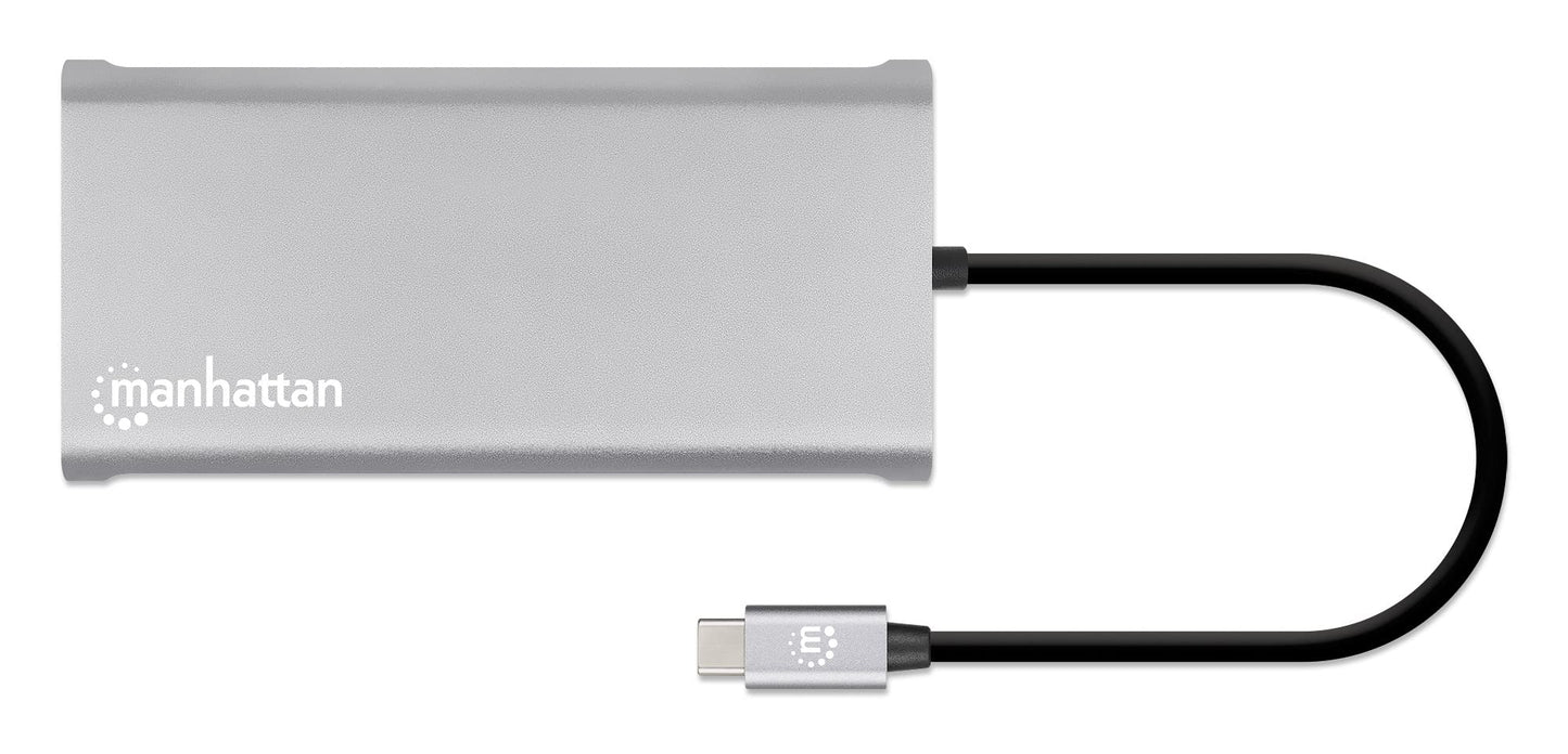 Manhattan Usb-C Pd 12-In-1 Docking Station With Mst For Three Hdmi Monitors