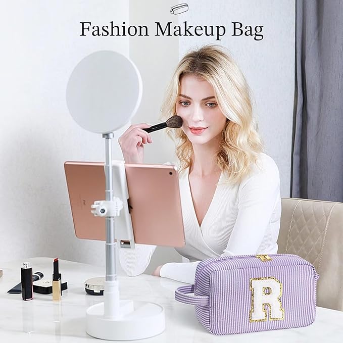 YOOLIFE Birthday Gifts for Women - Personalized Gifts for Her Mom, Best Friend, Sister, Teacher - Initial Makeup Bag