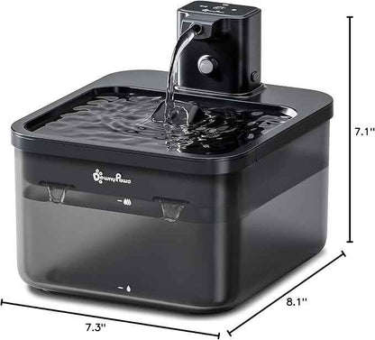 DownyPaws Cat Water Fountain Cordless, 84oz/2.5L Fursink Wireless Pet Water Fountains for Cats Indoor, Battery Operated Cat Drinking Fountain with Motion Sensor, Ultra Quiet Pump, BPA-Free, Black