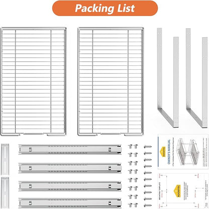 ROOMTEC Individual Pull Out Cabinet Organizer (14" W x 18" D), 2 Tier Spice Rack Organizer for Cabinet, Slide Out Drawer Pantry Shelf Organization and Storage for Kitchen Bathroom