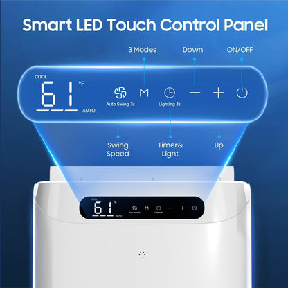14000 Btu Portable Air Conditioners,Cools Up To 700 Sq.Ft,Portable Ac Unit With Remote Control,Cooling,Fan,Dehumidification,Slee