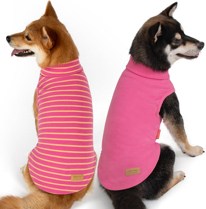 KYEESE 2Pack Dog Sweater Warm Dogs Clothes Turtleneck Dog Sweaters for Medium Dogs Girl Soft Pet Coats Turtleneck Pets Sweatshirt
