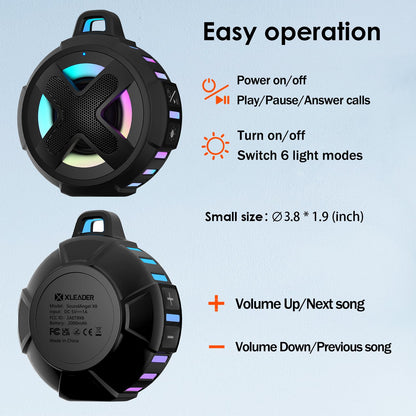 Upgraded, Bluetooth Speaker, Shower Speaker, Certified Ip67 Waterproof, Silicone Case, 10W Pro Sound & Deep Bass, 24Hrs Playtime