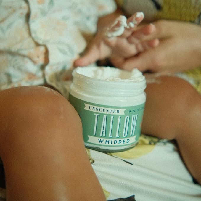 Whipped Tallow 2oz - All Natural Face Cream + Whole Body Moisturizer for Dry Skin - No Preservatives, Parabens or Seed Oils - 100% Pure, No Added Fragrance - USA Made (Unscented)