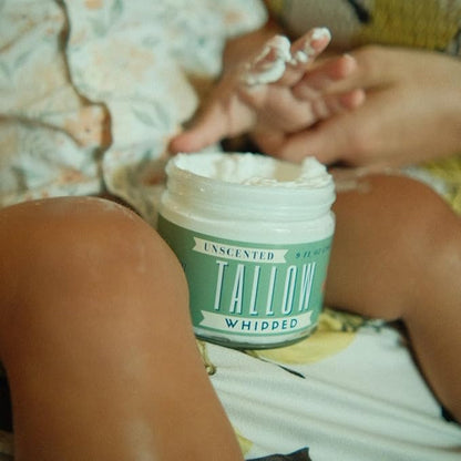 Whipped Tallow 2oz - All Natural Face Cream + Whole Body Moisturizer for Dry Skin - No Preservatives, Parabens or Seed Oils - 100% Pure, No Added Fragrance - USA Made (Unscented)