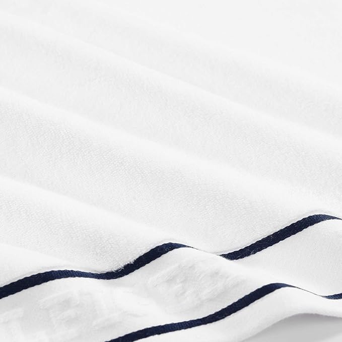 Tommy Hilfiger - Bath Towels, 100% Soft & Absorbent Plush Cotton with Zero Twist Constructions, Quick Dry and Medium Weight Bathroom Towels (Legacy White, 6 Piece)