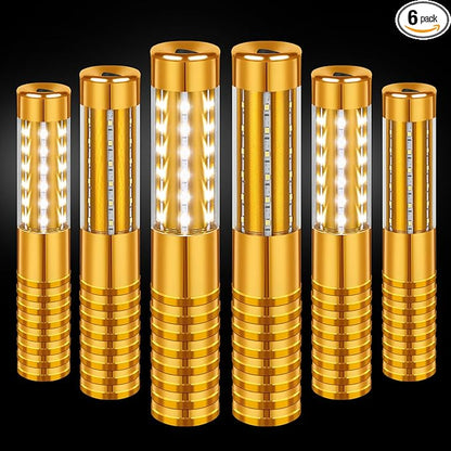 6 Pieces LED Strobe Baton Light Rechargeable Bottle Service Sparklers Stick Reusable Champagne Bottle Handheld LED for Club Stage Nightclub Party Concert Event Bar Outdoor - Gold
