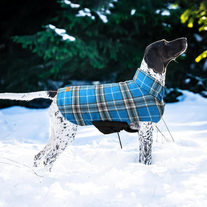 Kuoser Warm Dog Coat, Waterproof Dog Jacket for Extra Large Dogs, Adjustable Durable XXL Doggie Winter Coat Reversible Puppy Cold Weather Apparel from Small to Large Breed, Blue XXL