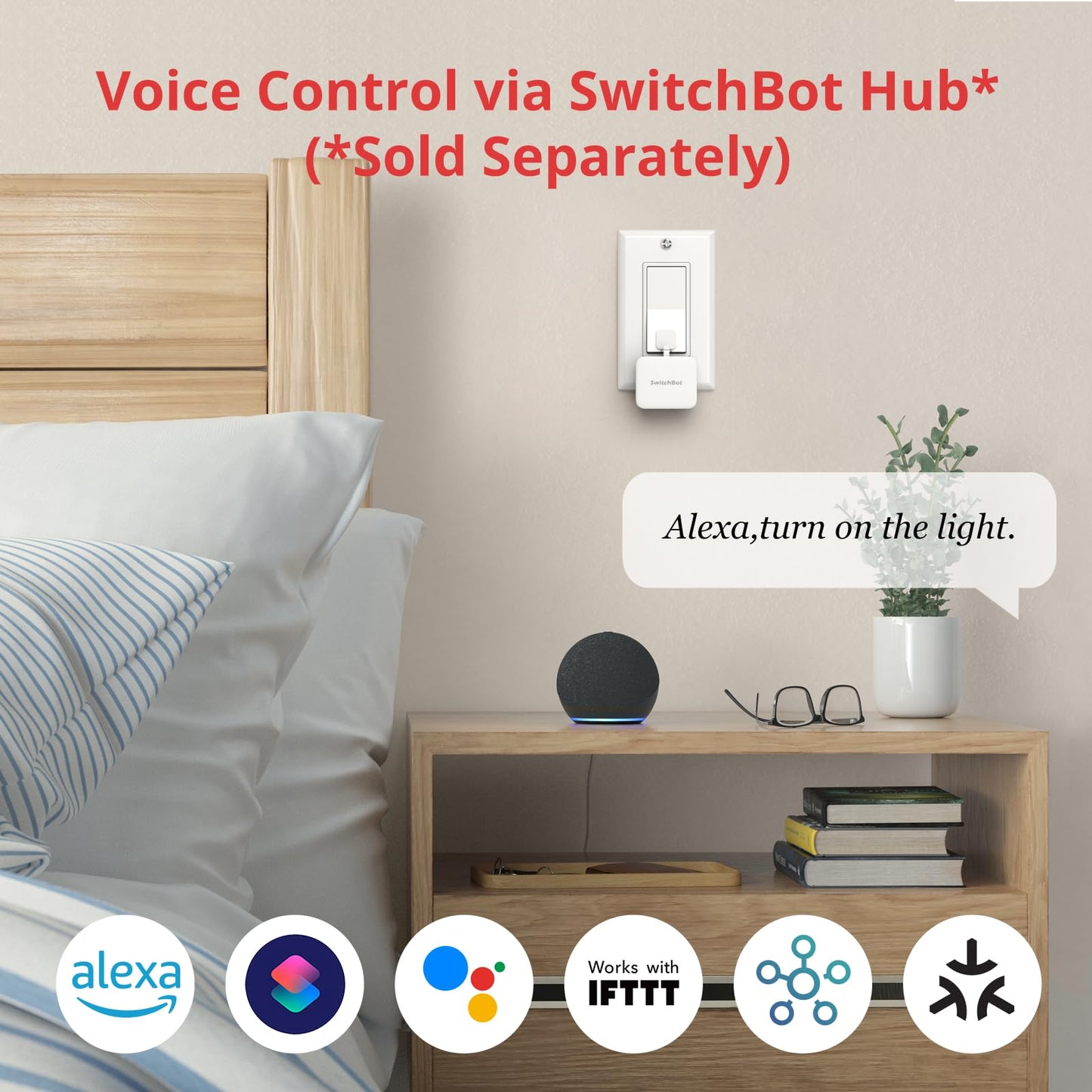 Switchbot Smart Switch Button Pusher - Bluetooth Fingerbot For Rocker Switch/One-Way Button, Automatic Light Switch, Timer And A