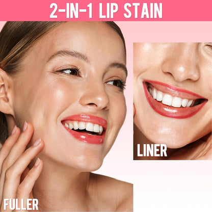Lip Stain - Lip Liner Stain, Long Lasting Peel Off Lip Stain, Natural Peel Off Lip Liner Stain with Tweezer, Easy to Use, Waterproof, Smudge-proof, Transfer-proof, Plumped