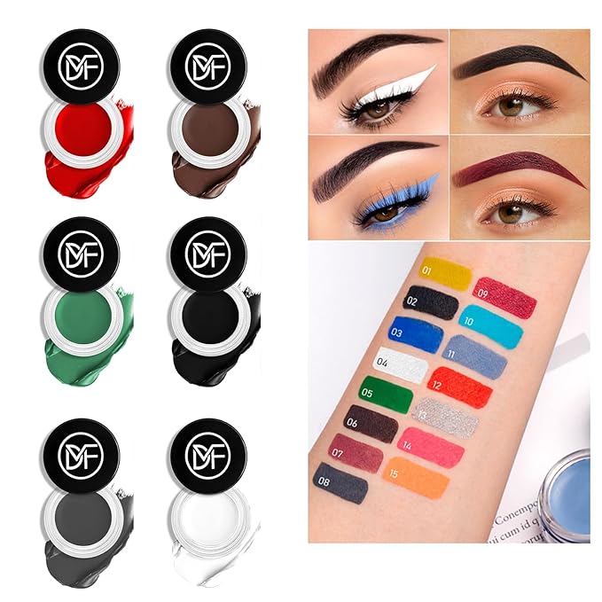 Eyeliner Gel Set,Long Lasting Waterproof High-Intensity Pigments Smudge-Proof Eye liner Makeup With 5.51 IN Long Eyeliner Brush Water-Resistant Creamy Gel 5G-Green