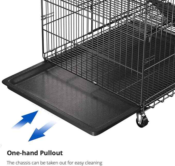 PawGiant 4-Tier Large Cat Cage Playpen, 51-inch Indoor/Outdoor Enclosure with 2 Doors, Hammock, Suitable for Cats, Kittens, and Small Animals