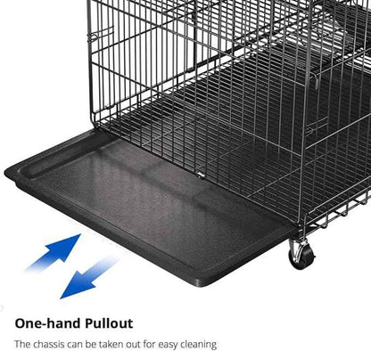 PawGiant 4-Tier Large Cat Cage Playpen, 51-inch Indoor/Outdoor Enclosure with 2 Doors, Hammock, Suitable for Cats, Kittens, and Small Animals