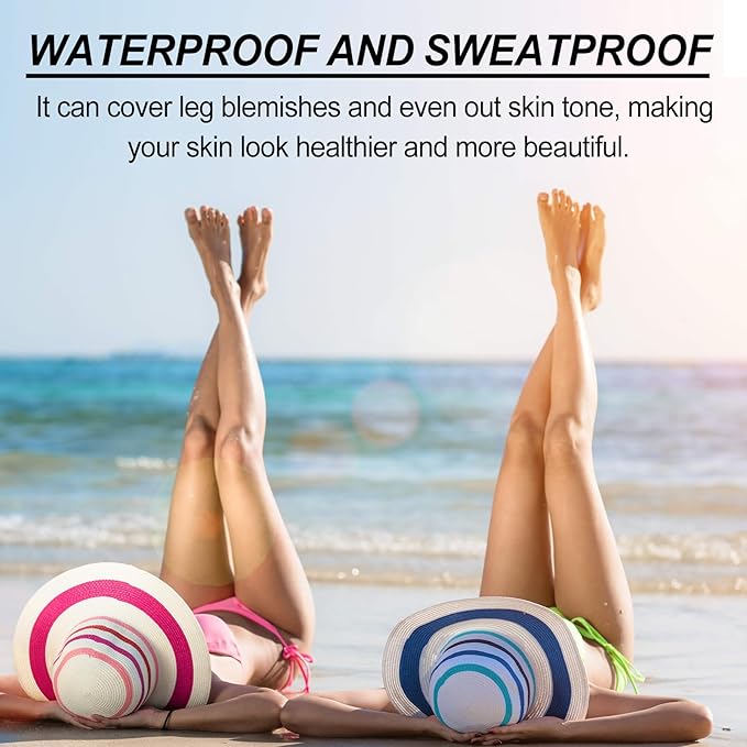 Leg Makeup Waterproof No Transfer,Flawless Looking Leg and Body Scar Cover up Makeup, Easy Application for All Skin Tones. (2# Medium Golw)