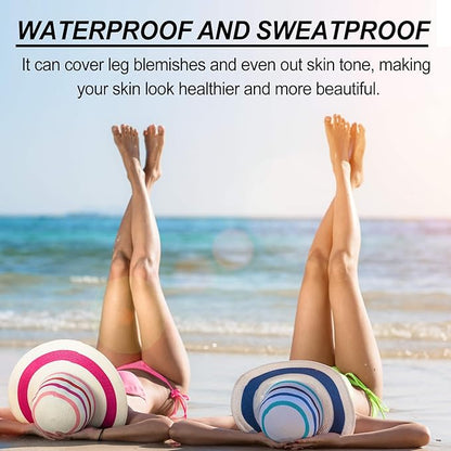 Leg Makeup Waterproof No Transfer,Flawless Looking Leg and Body Scar Cover up Makeup, Easy Application for All Skin Tones. (2# Medium Golw)