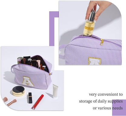 YOOLIFE Gifts for Sister - Birthday Gifts for Sister, Sister Gifts, Sisters Gifts from Sister, Sister In Law Gifts, Personalized Gifts Idea for Women Her, Travel Initial Purple Makeup Bags for Women D