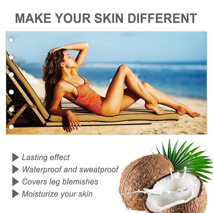 Leg Makeup Waterproof No Transfer,Flawless Looking Leg and Body Scar Cover up Makeup, Easy Application for All Skin Tones. (2# Medium Golw)