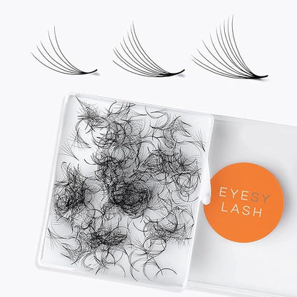 Eyesy Lash 500 Promade Fans - Volume Premade Lash Fans for Eyelash Extensions Pointy Base Handmade Loose Pre Made Eyelashes Middle Stem Soft and Lightweight (6D 0.07 C 13mm)