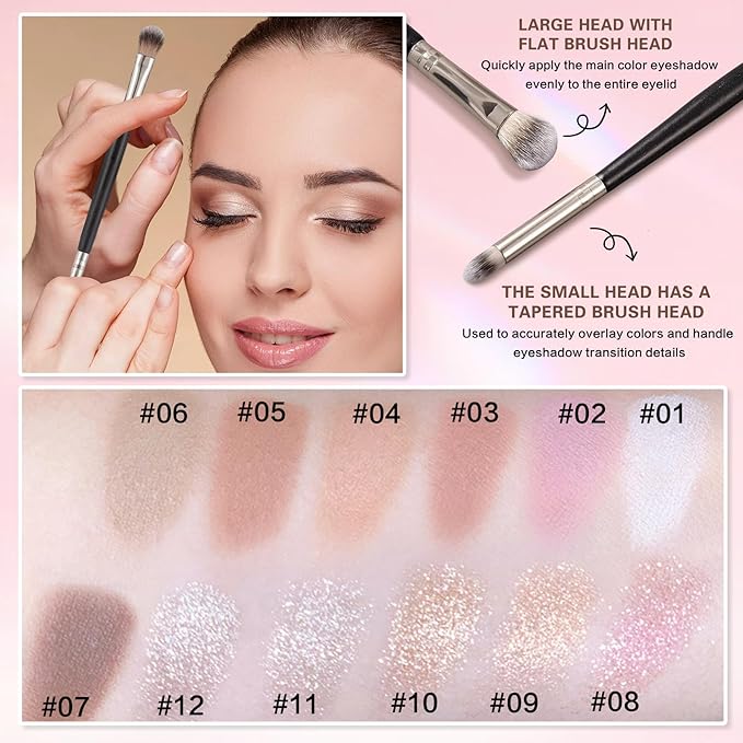 Shimmer Eyeshadow,Glitter Eye Shadow for Older Women,Lightweight Blendable Formula,Ultra-fine Smooth Powder,Daily Champagne Eyeshadow Makeup (11 Weaving Maid)