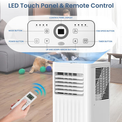 Zafro Portable Air Conditioners, 10000 Btu, 3 In 1 Portable Ac Unit With Window Kits, Fan & Dehumidifier Modes, Cools Up To 450