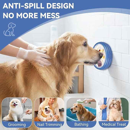 Dog Lick Bowl, Animire Freeze Lick Mat for Dogs, Non-Slip Slow Feeder Licking Bowl Enrichment Treat for Distraction Anxiety Relief, Food Grade Silicone, Dishwasher Safe(Dark Blue,XL)
