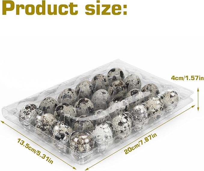 50 Pack Small Plastic Egg Cartons - Clear 2 Dozen Quail Eggs Tray - Reusable Storage Holder for Small, Pheasant, Pigeon Eggs