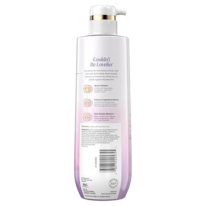 Olay Body Wash for Women, Couldn't Be Lovelier Glinda's Edition, Intensely Hydrating & Renewing, Pro-Hyaluronic Acid Serum with Vitamin B3, For All Skin Types, Raspberry & Bubbles Scent, 20 fl oz