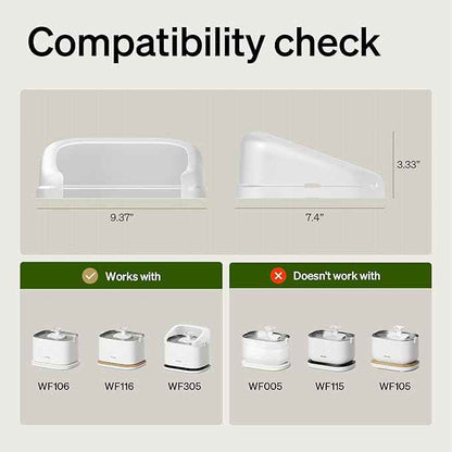 PETLIBRO Splash Shield for 3L Dockstream 2 Cat Water Fountain PLWF106 PLWF116 and PLWF305 Prevent Water Spills, Large top Radius, Easy to Remove & Clean