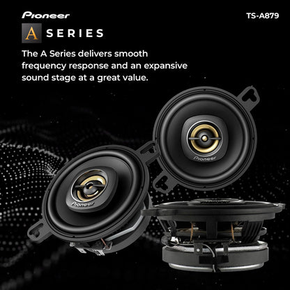 Pioneer A-Series Plus Ts-A879 3.5    2-Way Speakers (Pair) - 100W Max, Balanced Sound + Smooth Treble, Great Stock Replacement,