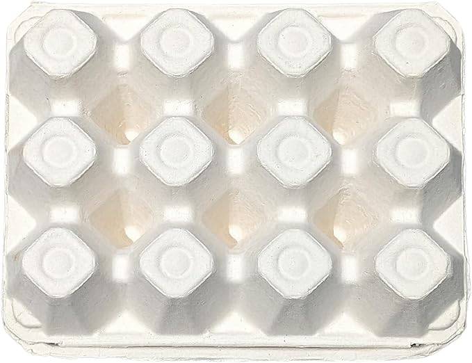 Vintage Egg Cartons for 12 Large Eggs – Classic 3x4 Layout – Durable Recycled Cardboard – Farmhouse Style – Eco-Friendly Packaging - White 75 Pack