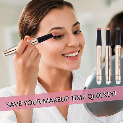Black Bule Eyeshadow Stick, Cream Smooth Shimmer Eyeshadow Pencil, Hypoallergenic Waterproof Long Lasting Highlighter Stick, Glitter Primer Palette