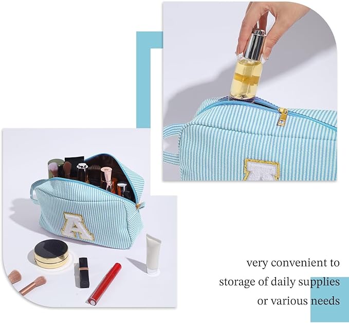 YOOLIFE Gifts for Grandma - Personalized Birthday Gifts for Grandma, Monogram Initial Makeup Bag, Make Up Bag for Women N